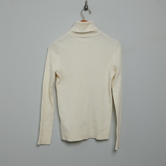 Talbots BUTTON-CUFF RIBBED TURTLENECK SWEATER (NWT) - Picture 2 of 5